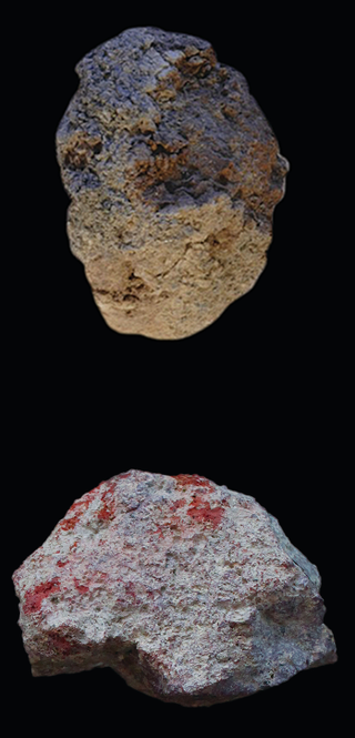 Rocks known as chert were used as a coloring material.